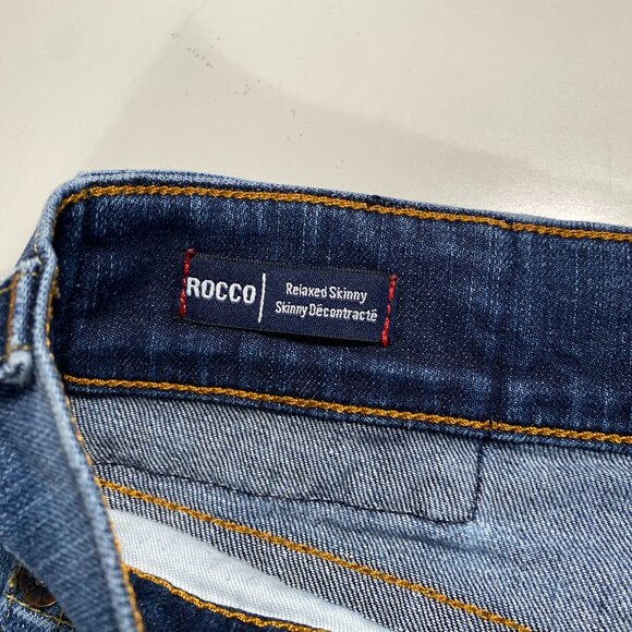 True Religion Rocco Relaxed Skinny Fit jeans US Flag Appliqué Jeans mens 30x33.5 - Picture 6 of 12